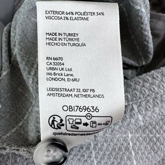 Anthropologie Skinny Trousers Grey Plaid Cropped Pants Women’s 6 TALL Pockets - Picture 12 of 13